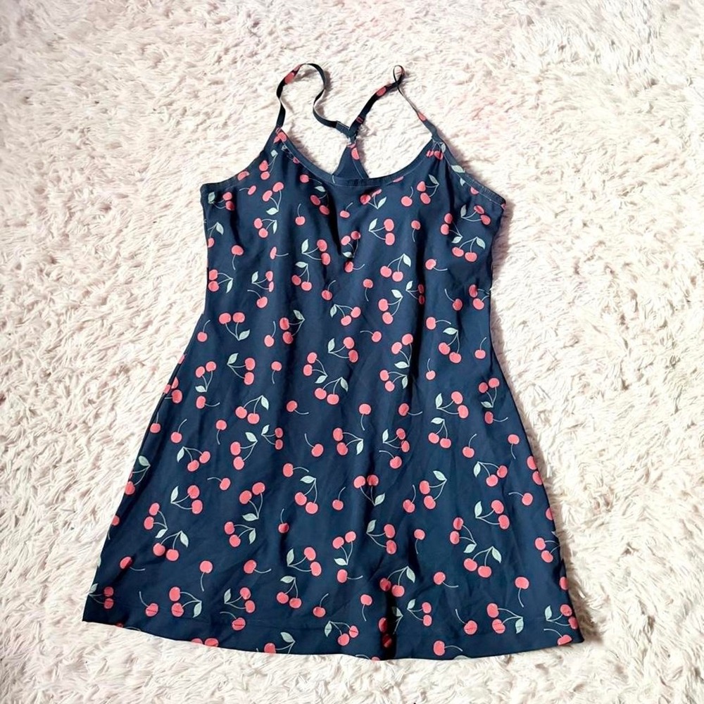 Outdoor Voices Outdoor Cherry Fruity Retro Pinup Exercise Dress Womens M Kidcore